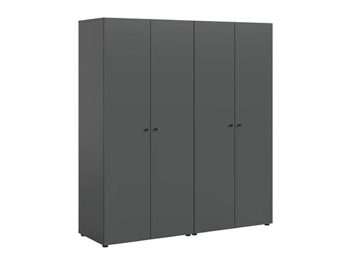 xonox.home – 2 TLG. Kleiderschrank-Kombi Darwin 160x176x51 cm in Anthrazit Nachbildung – Vielseitiges Schrank-Set für maximalen Stauraum im Schlafzimmer – Zuverlässig, praktisch & extrem pflegeleicht