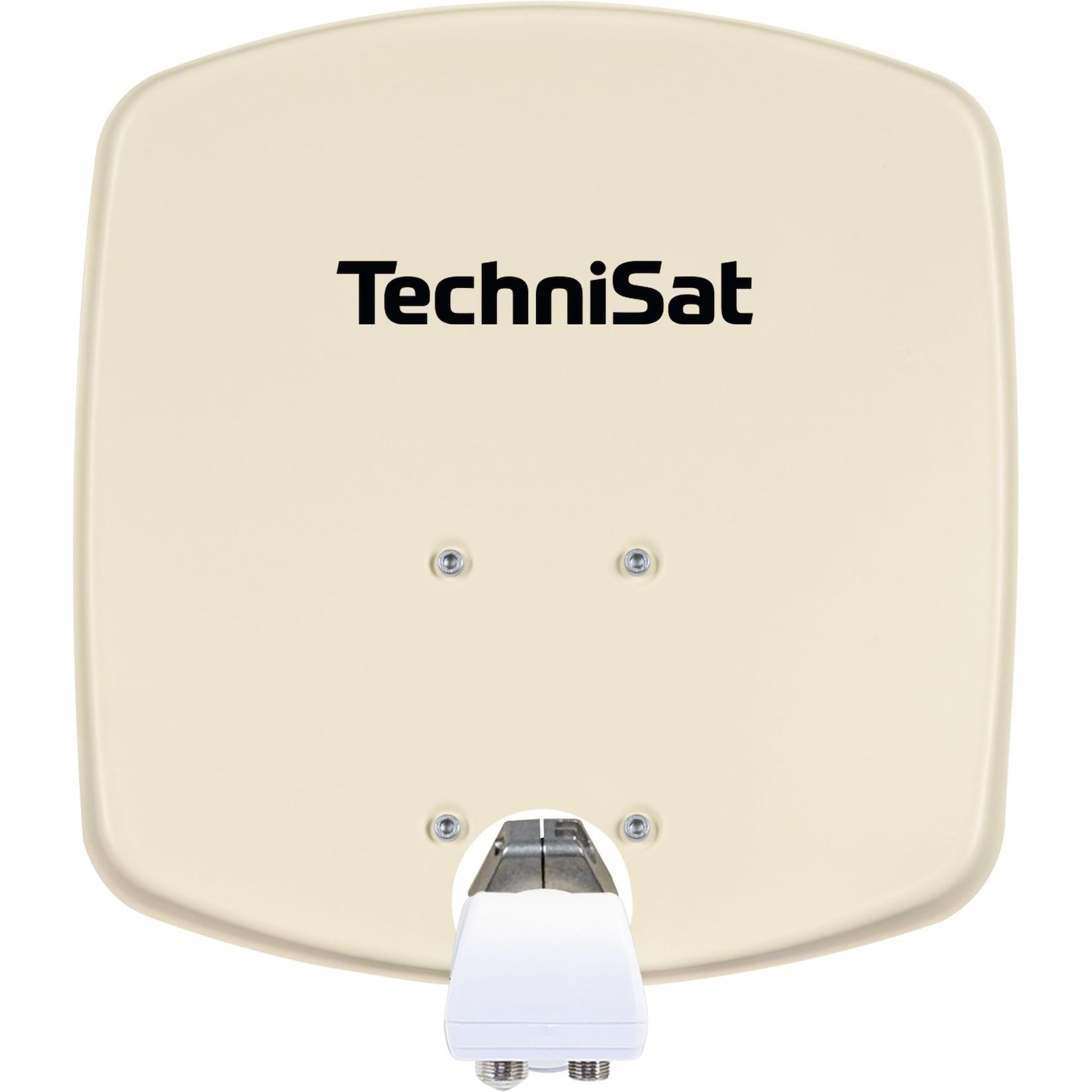 TechniSat DIGIDISH 33 Sat-Schüssel mit Twin-LNB & Wandhalterung, 2 TN beige