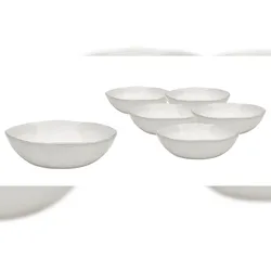 Van Well | URBAN Schale creme  19 cm grau 6er Set  - Steinzeug Bowl, für Nudeln, Suppe,Salat Poke oder Müsli