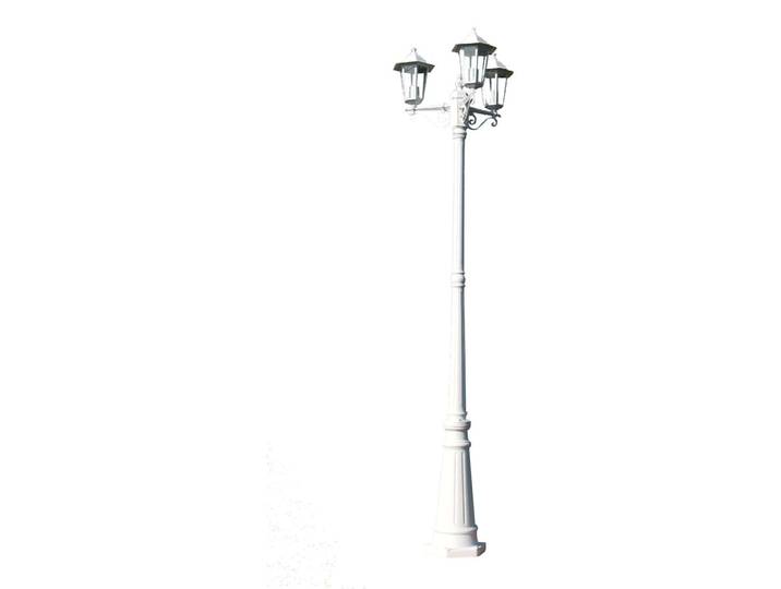 vidaXL Gartenlaterne 3-flammig 215 cm Weiß Aluminium