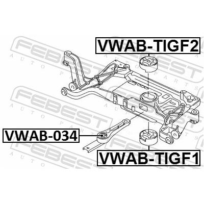 FEBEST Lagerung, Motor VWAB-034 hinten für VAG