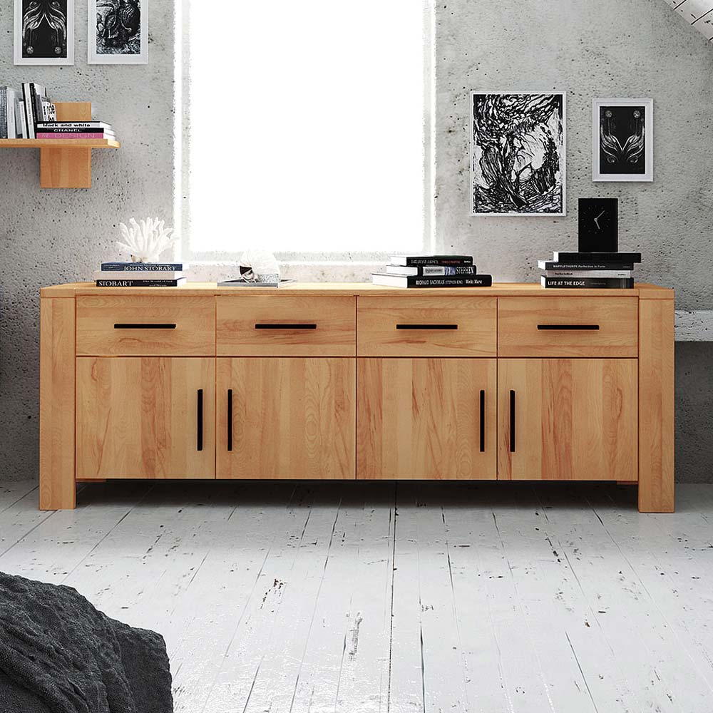 Pharao24.de Sideboard aus Kernbuche Massivholz 200 cm