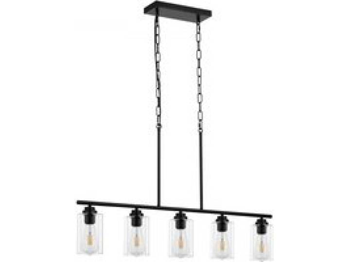 VEVOR 5-flammige Pendelleuchte für Kücheninseln, 60 W, verstellbare Esszimmerleuchte mit klarem Glaslampenschirm, 4 Stangen, 2 Metallketten, linearer Kronleuchter im Landhausstil