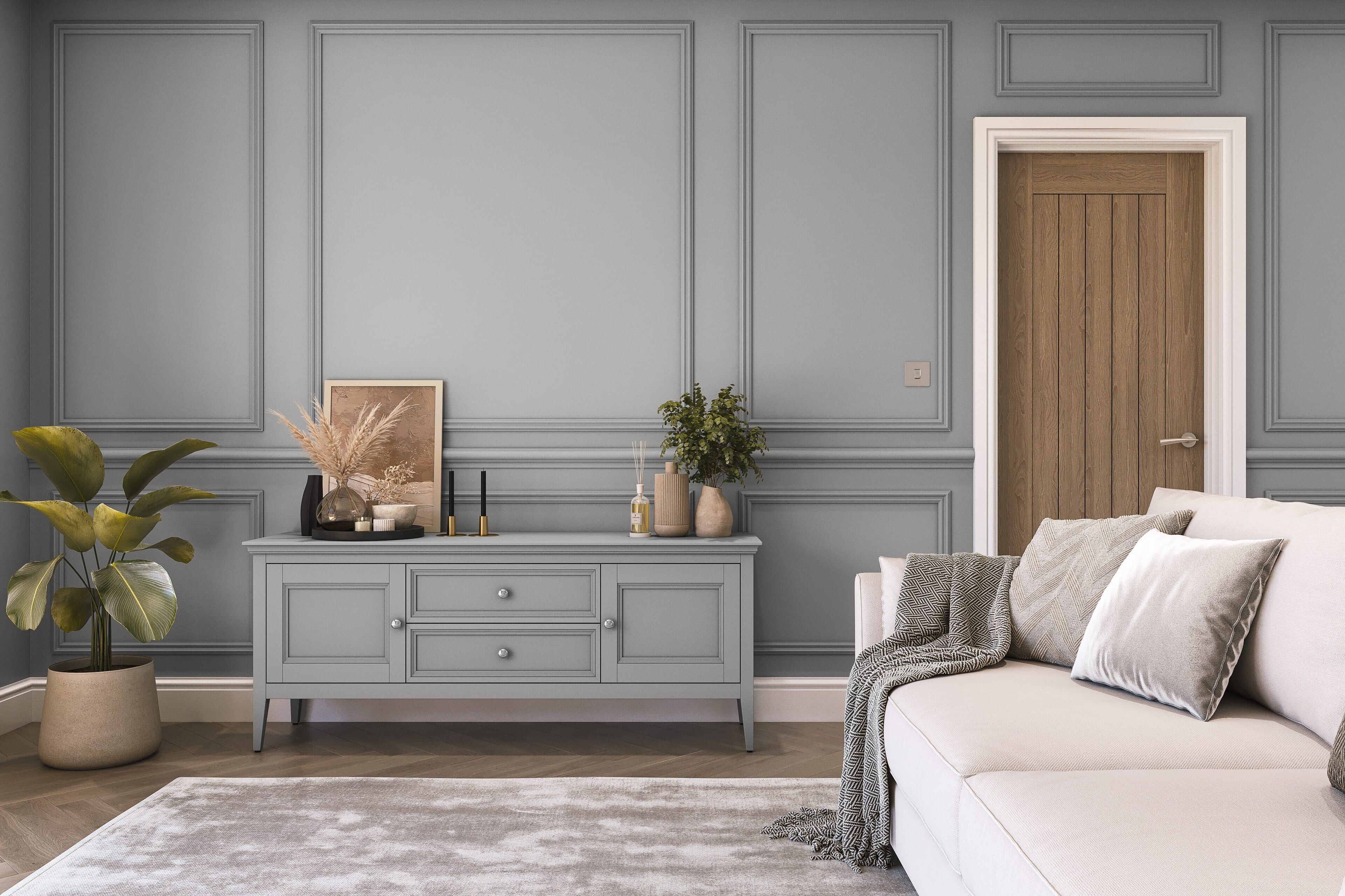 Hemway Chalk Based Furniture Paint   Elephant Grey   Shabby Chic   Chalky Matt Finish - Elephant Grey - 1L