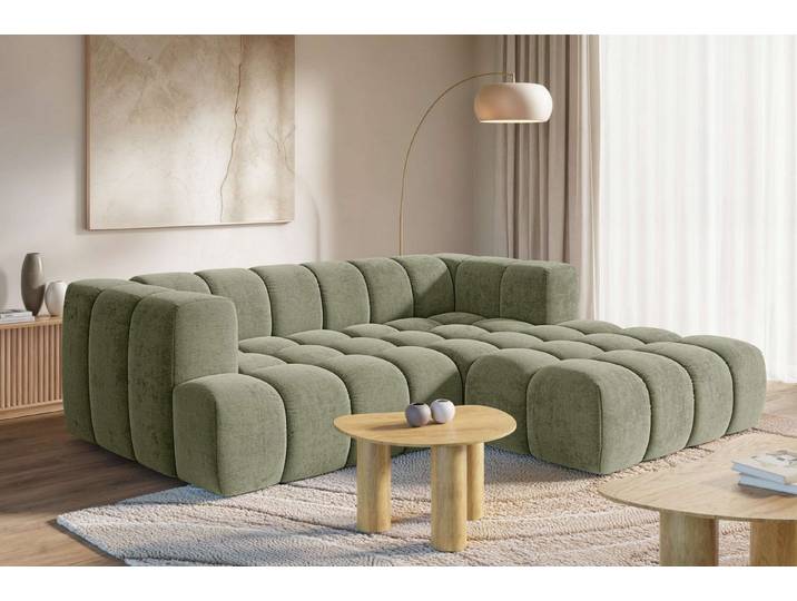 homsy by Ana Johnson Ecksofa »XL« BOUBELLE L-Form extra tief, Design: Bubble-Optik, Breite 247cm, hoher Sitzkomfort dank Wellenunterfederung, XL Sitztiefe 100 cm