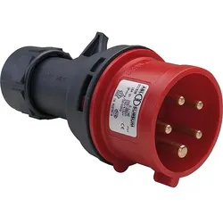 Stecker IP44 5-polig, 16 A 400 V - rot/grau - Schraubklemmen