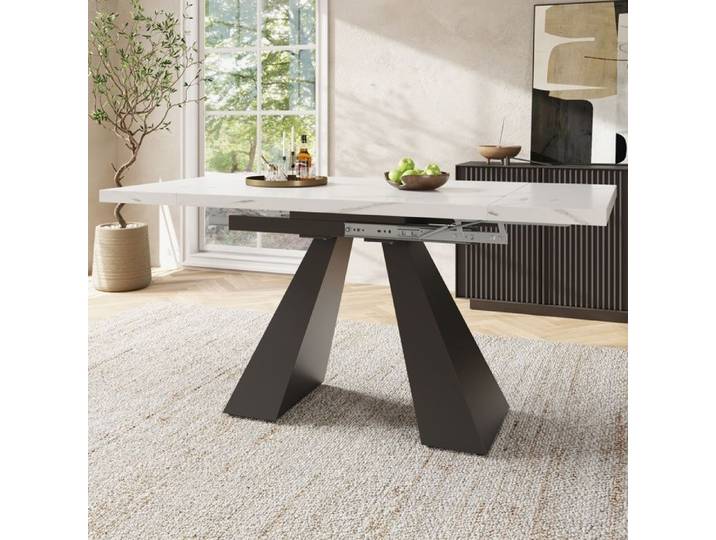 Table à manger télescopique 99-159×74cm table de cuisine peu encombrante Table de cuisine pour bureau à domicile et salon