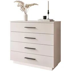 KOMMODE LINA KASCHMIR 95 cm mit LED-Beleuchtung Schwarze Griffe