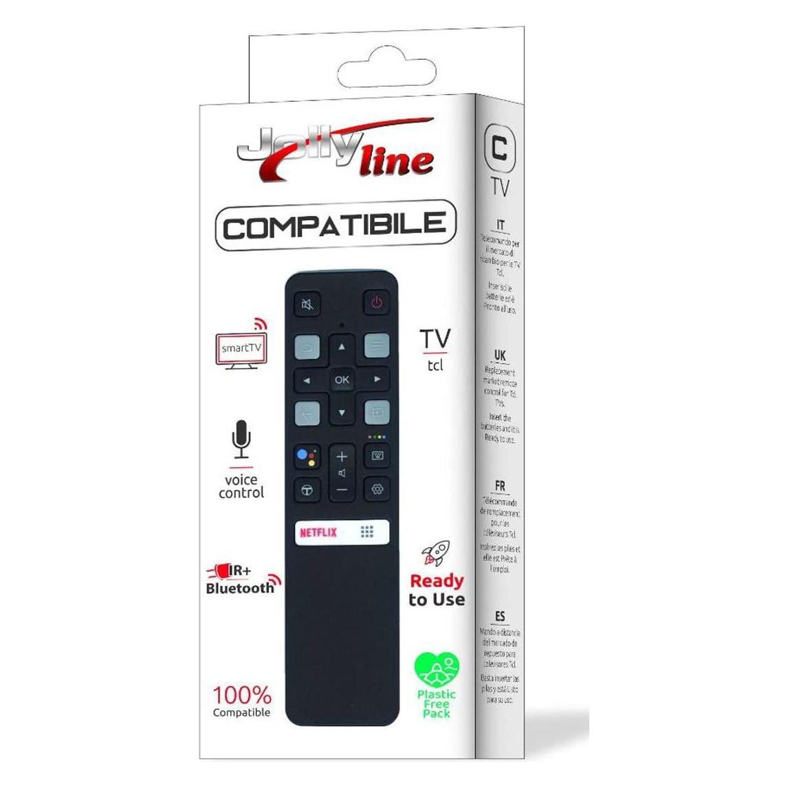 GBC RC802V ir+bt replacement remote control for TCL TV (Gerätespezifische Fernbedienung, Bluetooth, Infrarot) (JL1510)