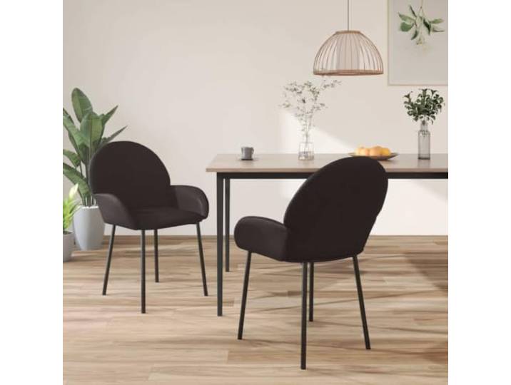 HEFZGDB Esszimmerstühle 2 STK. Schwarz Kunstleder mit Metallrahmen und ergonomischer Polsterung für höchsten Sitzkomfort, langlebiges schmutzabweisendes Material, robuste Stabilität,