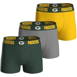 NFL Herren Boxershorts, 3er Pack - NFL Teams, Boxers, Football, Logo, Baumwollmischung Green Bay Packers / 2XL