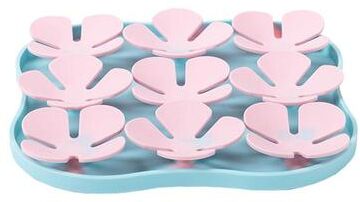 Inspired Deals Portable Silicone Slow Feeder & Pet Licking Bowl, Anti Choking Food Mat For Cats & Dogs peacock Blue+pink