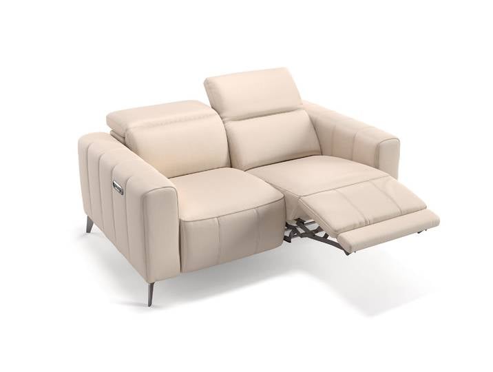 Leder Sofa PALERMO 2-Sitzer Couch Relaxsofa