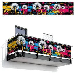 BALKON-SICHTSCHUTZ Straßenkunst - Bunt - Wand Groß 500x85 cm