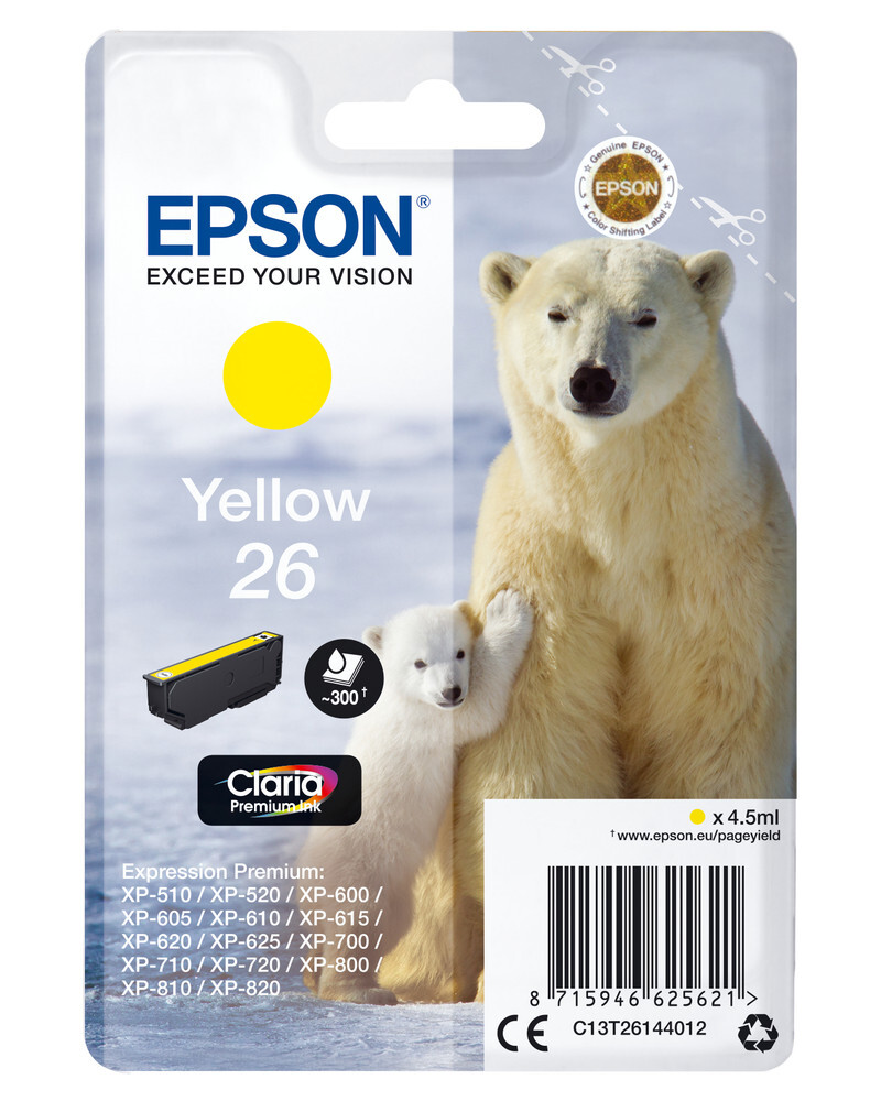 Epson Singlepack Yellow 26 Claria Premium Ink
