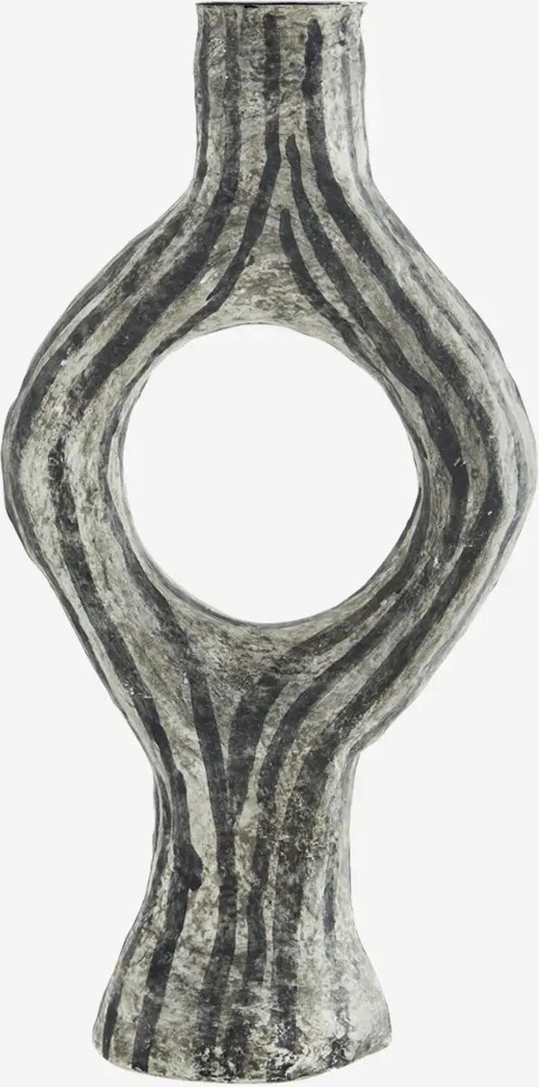 Madam Stoltz Papier Mache Tealight Houder Kandelaar Gestreept