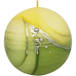 Kugelkerze "Design Adila" gelb/grün Ø 100 mm