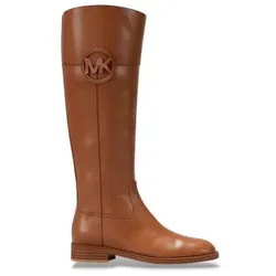 Michael Kors für Damen. 40F6KMFB5L Kimmee Flat Stiefel aus braunem Leder (38), Wohnung, Reißverschluss, Klassisch