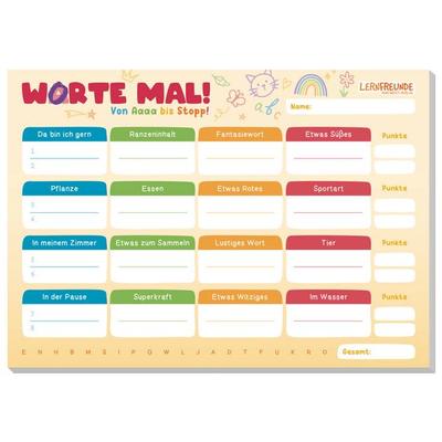 Spiele-Block Worte mal - Von Aaa bis Stopp A5