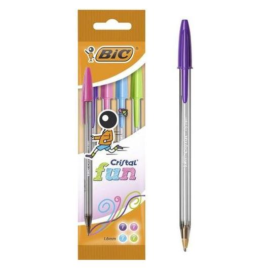 Bic Kugelschreiber Cristal Fun, 4er Beutel (4x) (8957921)