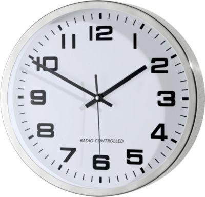 Edelstahl Funk-Wanduhr, rund, ø 300 mm