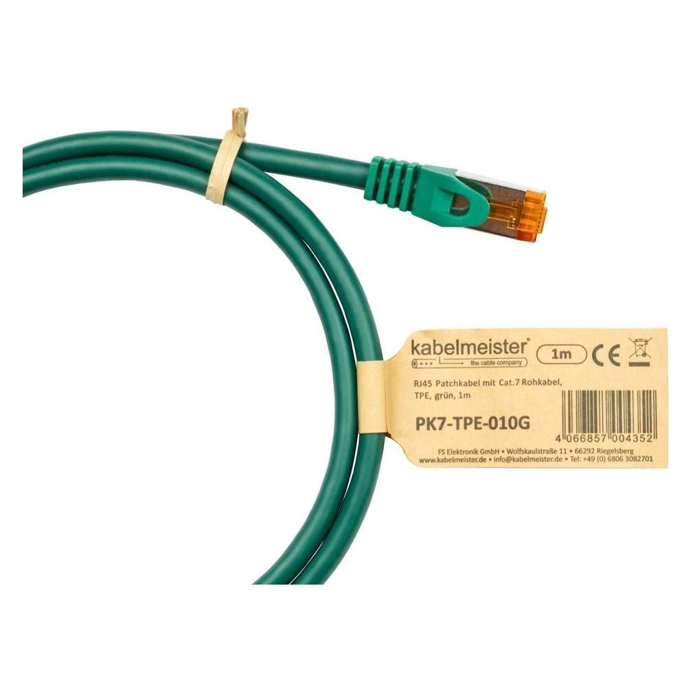 Kabelmeister Cat.7 RJ45 Patchkabel 30m S/FTP TPE grün, halogenfrei (S/FTP, 30 m) (419361)