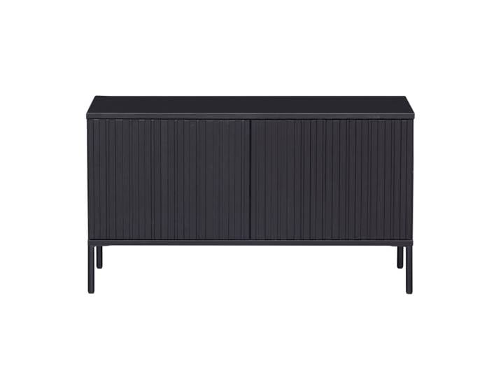 Meuble tv moderne en bois massif noir 100x44x56cm