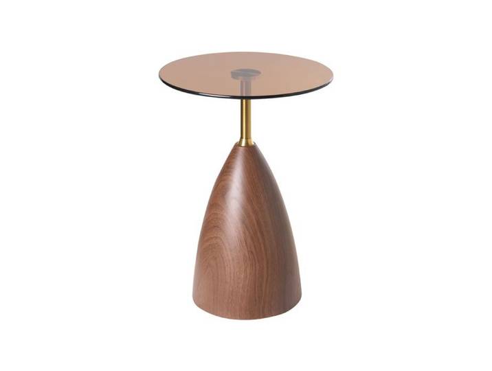 Table d'appoint WALLIS Verre de sécurité Marron
