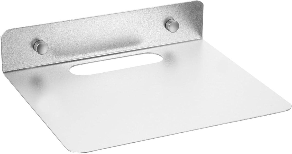 Zilveren Wandplank met Plankhouder voor Opslag en Organisatie, 20 x 16,5 cm
