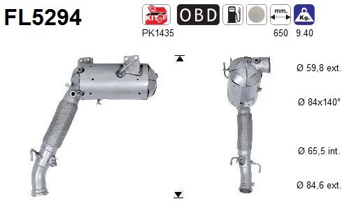 As Ruß-/partikelfilter, Abgasanlage Abganlage Fl5294 Für Mini