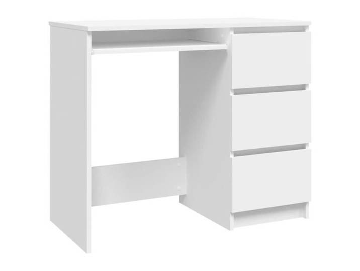Bureau - ESTINK - KO7167 - Blanc - 90x45x76 cm - 3 tiroirs - Aggloméré