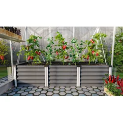 Vitavia Hochbeet Meta IN&OUT 401 S 65 x 185 cm 40 cm Granitgrau mit alufarbenen Profilen