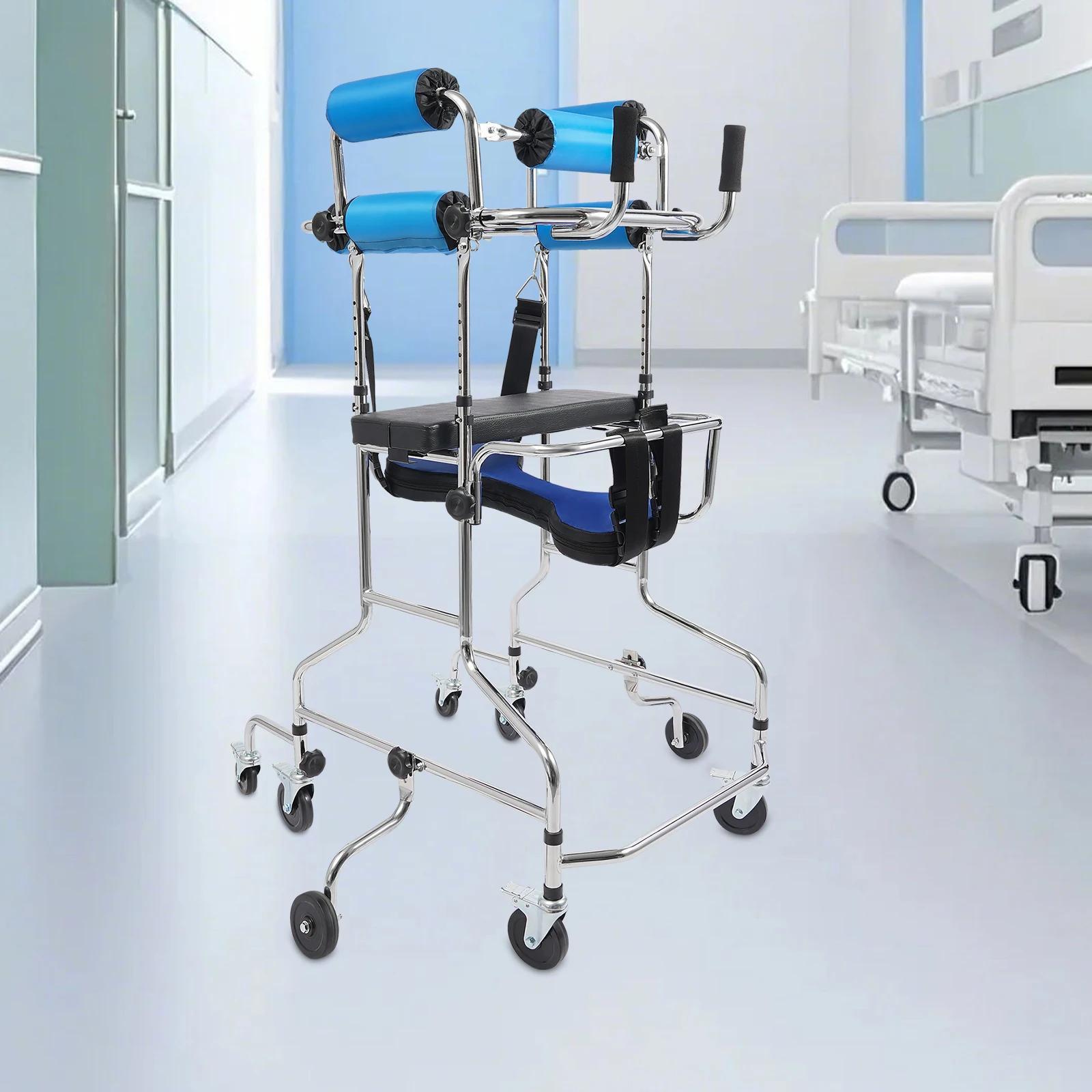Rollator - Gehwagen - 8 Räder - Höhenverstellbar - Bis 100 kg - Sitz & Bremsen - Für Senioren & Reha - Blau