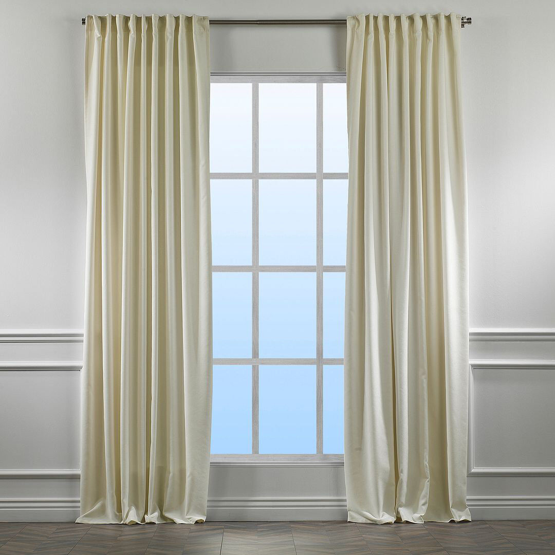 Noine Home Deco Room Darkening Single Curtain Panel Cream 260cm Width x 325cm Drop
