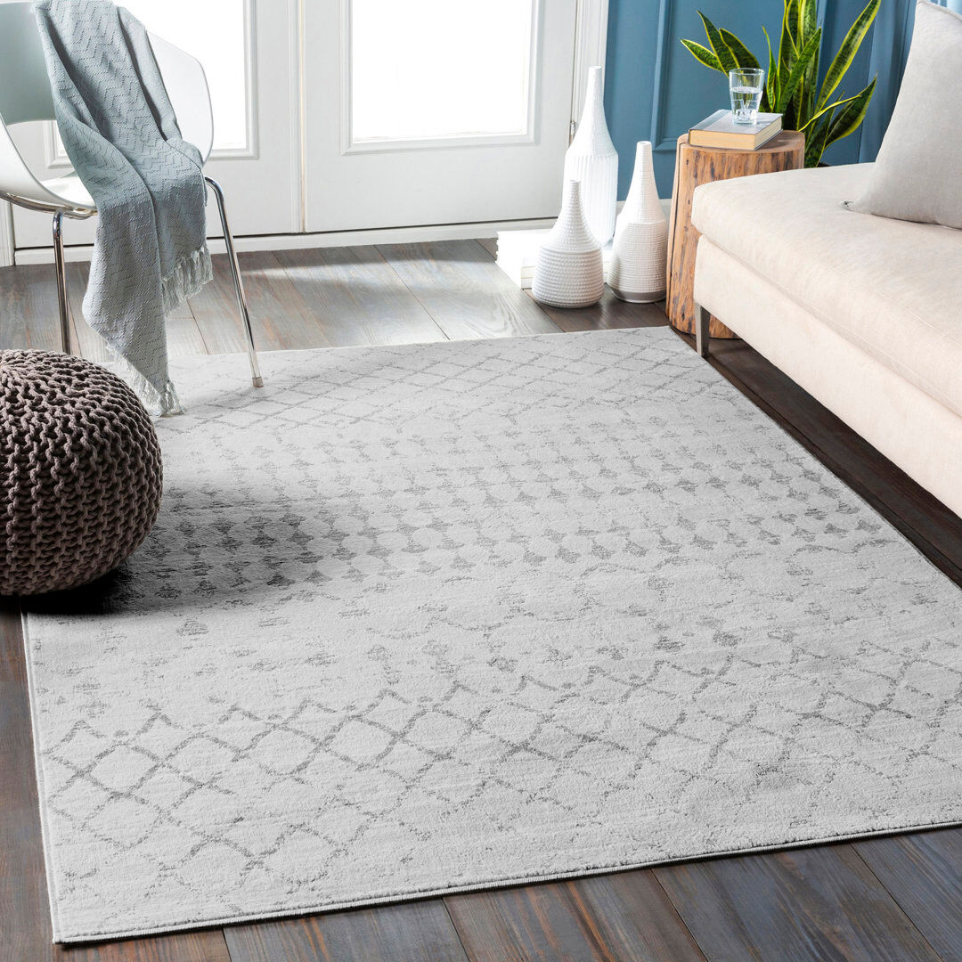 Mistana Geometric Area Rug Cream;White;Gray Rectangle 200 x 274cm