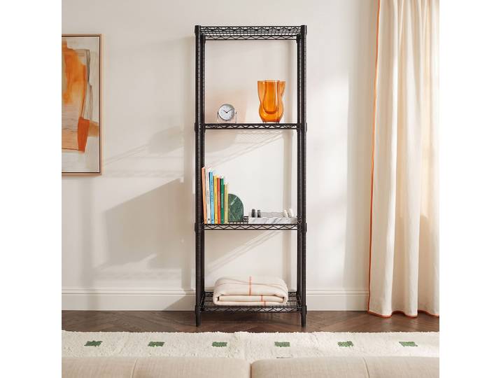 HABITAT - Étagère 4 niveaux en acier carbone 61 x 183 cm - Noir mat - Archi
