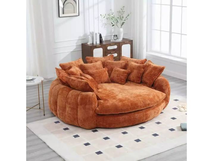 Canapé-lit rond minimaliste italien en tissu doux, chaise longue moderne, canapé paresseux pour salon et studio, mobilier d'intérieur