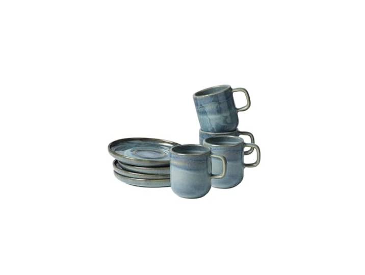 Gipfelstück Espressotassen-Set, Steinzeug TIEFER SEE Blau/Grün