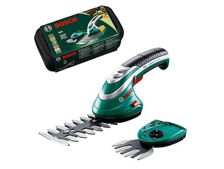 Bosch Home and Garden Set Sculpte-Haies et Taille-Herbes sans fil - Isio (3\,6 V 1\,5 Ah\, Set 2 Lames\, Chargeur) 600833102 Aqua Green
