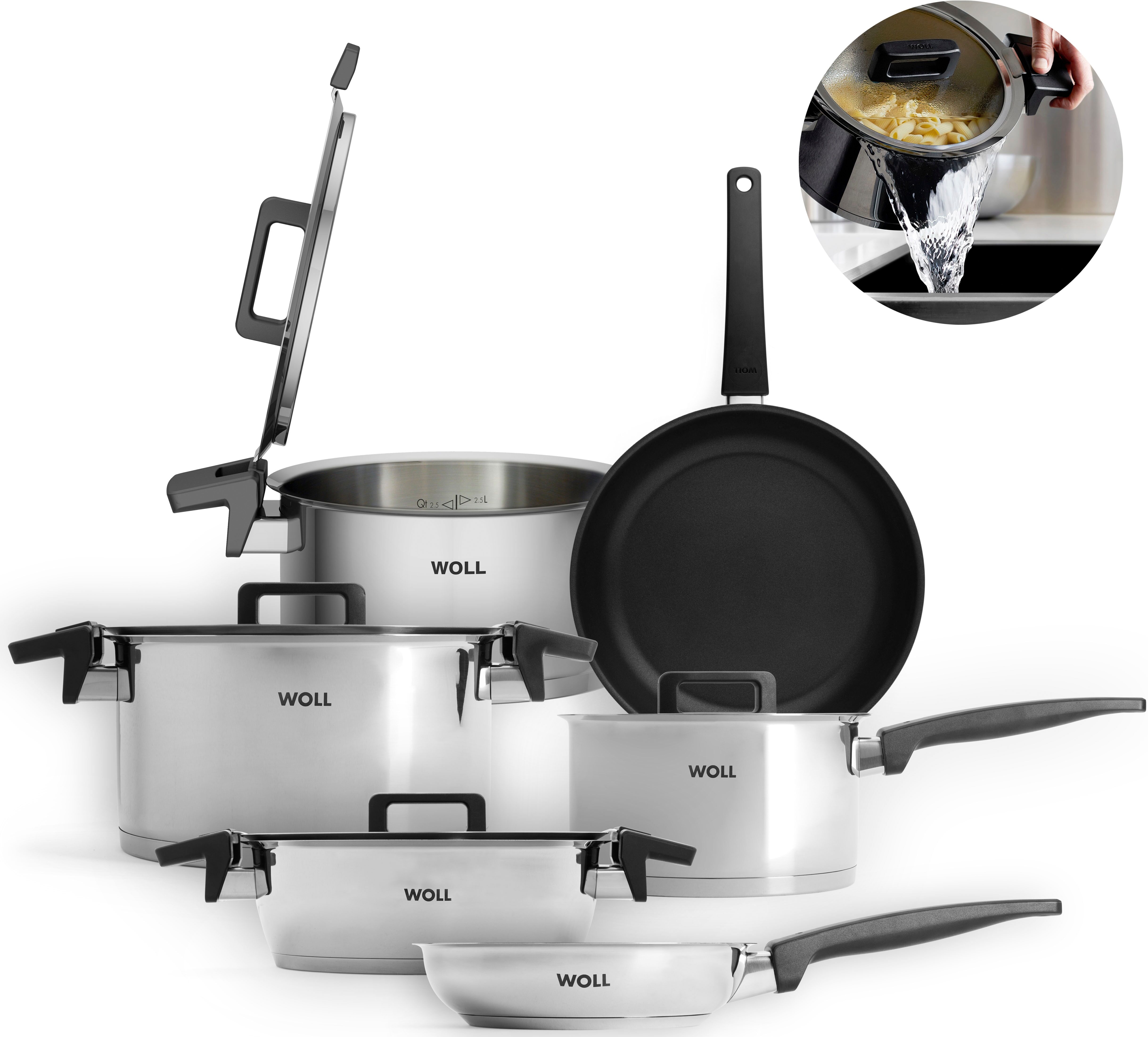 Topf-Set WOLL "Concept", silber (edelstahlfaren), Töpfe, Induktion