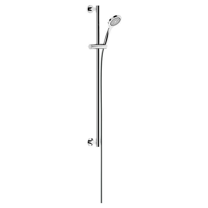 Keuco Ixmo Brause-Set 59587170921 Aluminium-finish, mit Brause-Einhebelmischer, Rosette rund