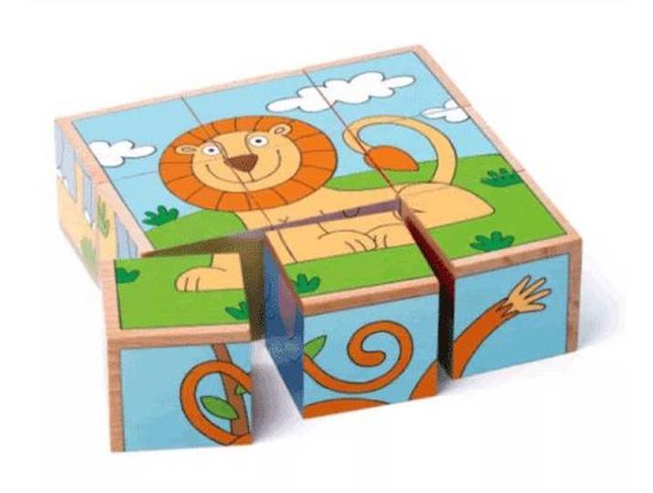 Woody - Houten blokpuzzel dieren - Stimuleert logisch denken - Meerkleurig