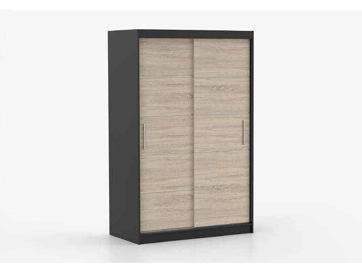 Schwebetürenschrank NEOMI 06 120 cm Schwarz Sonoma Eiche