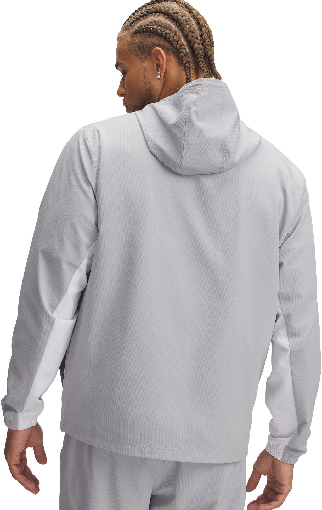 Windbreaker UNDER ARMOUR "UA RIVAL WVN WINDBREAKER", Herren, Gr. 3XL, grau (mod gray, mod gray, weiß), Obermaterial: 100% Polyester, normal, Jacken Windbreaker, windabweisend, aus Polyester, mit Reissverschluss, normale Länge mod gray, mod gray, weiß 3XL