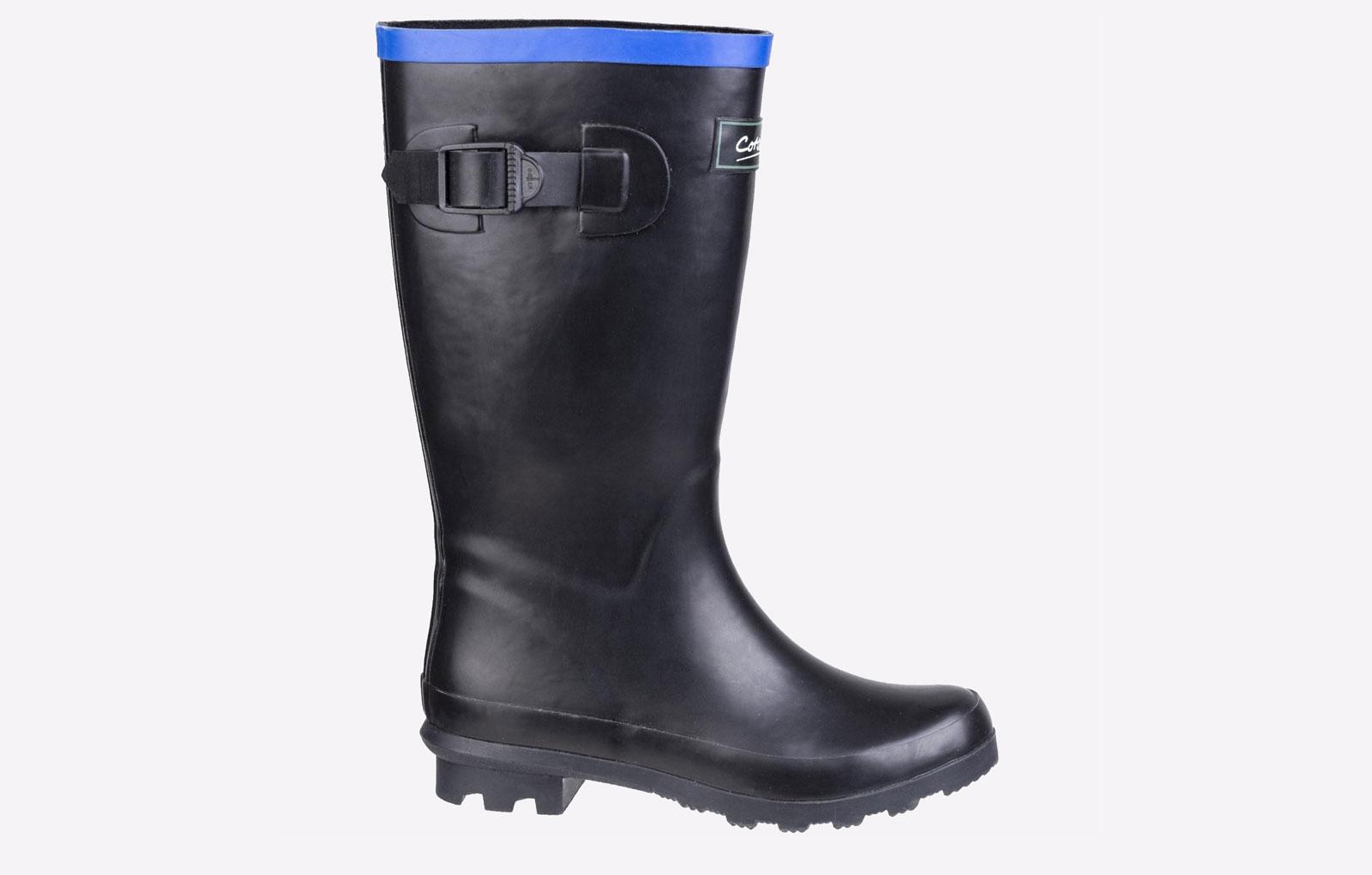 Cotswold Fairweather Rubber Kinderen Zwart/blauwe Regenlaarzen