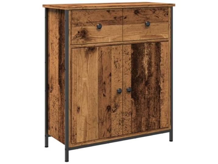 KKgypkn Sideboard Altholz-Optik 70x30x80 cm Holzwerkstoff 4 Verstellbare Beine, Stabile Oberplatte, Viel Stauraum, Leicht Reinigbar