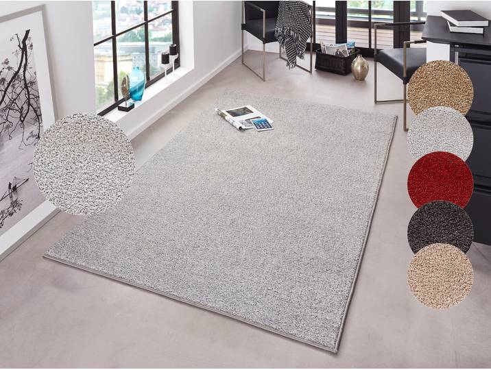 HANSE Home Pure 100 Kurzflor rechteckig 13 mm Höhe Kurzflor, uni, umkettelt, Läufer, Wohnzimmer, Kinderzimmer, Flur