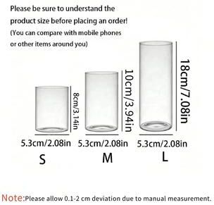 Inspired Living Clear Borosilicate Glass Candle Holder Cylinder Vase For Pillar Candles Wedding Centerpieces transparent Sml