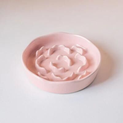 Inspire Essentials Elevated Ceramic Slow Feed Pet Bowl For Cats And Dogs 3