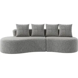 3-SITZER SOFA leinenstoff farbwahl mit getränkehalter & seitentaschen
